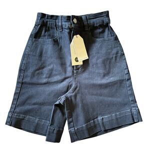 Universal Standard High Waisted Shorts 4XS 00 0 2XS NWT Dark Indigo Jean Denim